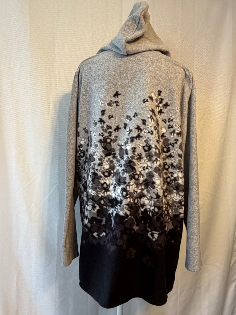 Cuddl Duds Fleece Floral Dip Dye Hoodie Jacket - Picture 5 of 16